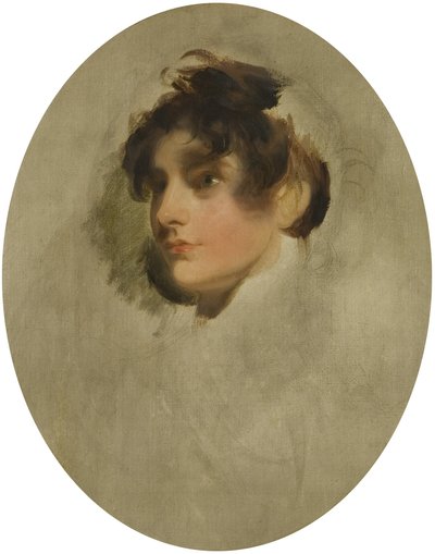 Genç Bir Kadının Başı, c.1800-05 (tuval üzerine yağlı boya) by Thomas Lawrence