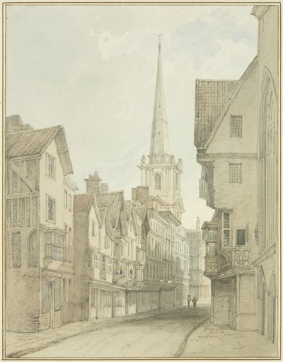 Broad Street (kağıt üzerine sulu boya) by Thomas Leeson the Elder Rowbotham