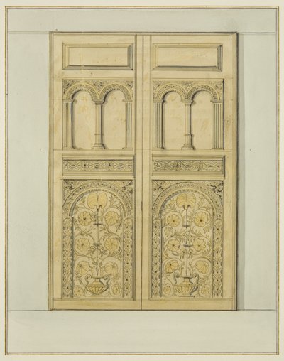 Oyma İç Kapı Kulesi Girişi, St John Kilisesi (kağıt üzerine sulu boya) by Thomas Leeson the Elder Rowbotham