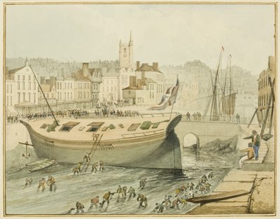 Yüzen Limanın Temizlenmesi, 1828 by Thomas Leeson the Elder Rowbotham
