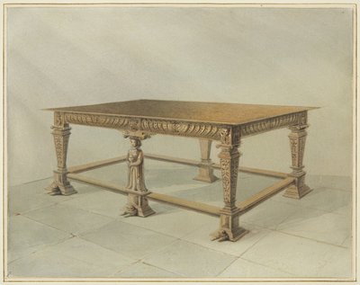 Eski Meşe Komünyon Tablosu, St John Kilisesi (kağıt üzerine suluboya) by Thomas Leeson the Elder Rowbotham