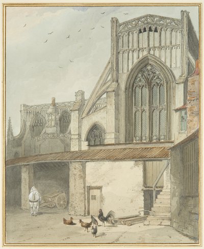 St Mary Redcliffe Kuzey Transeptinin Sonu (kağıt üzerine suluboya) by Thomas Leeson the Elder Rowbotham