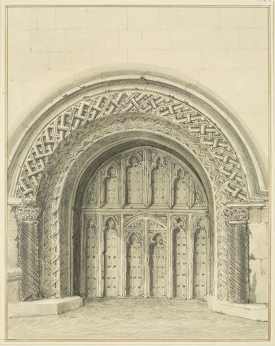 Bristol Katedrali Dekanlığına bitişik daha küçük kemerli Geçit (kalem ve kağıt üzerine sulu boya) by Thomas Leeson the Elder Rowbotham