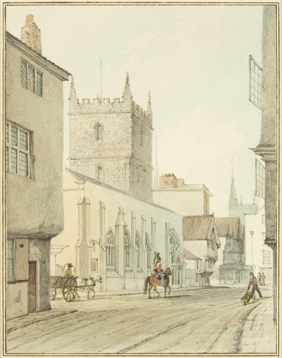 Aziz Petrus Kilisesi ve Vicarage (kağıt üzerine sulu boya) by Thomas Leeson the Elder Rowbotham