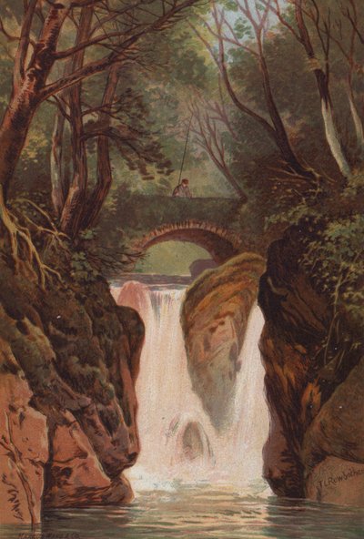 İngiliz Gölleri, Rydal Şelaleleri (renkli taş) by Thomas Leeson the Elder Rowbotham
