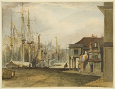 Kuzeye bakan Rıhtım, Eski Mısır Borsası ile by Thomas Leeson the Elder Rowbotham