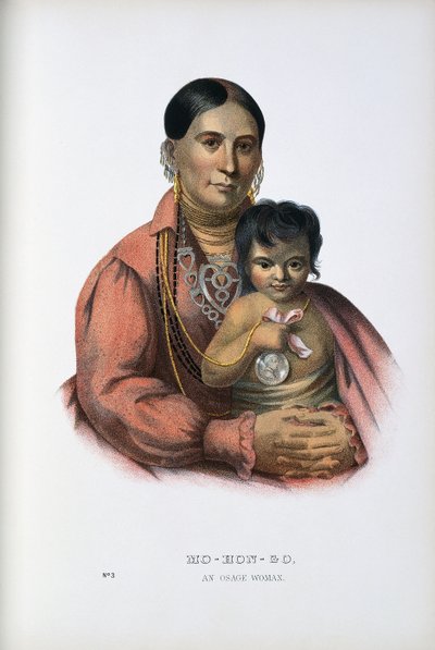 Do-Hon-Go, Bir Osage Kadını by Thomas Loraine (after) McKenney