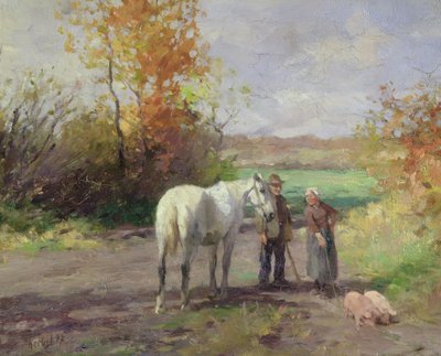 Tarla Yolunda Karşılaşma, 1897 by Thomas Ludwig Herbst