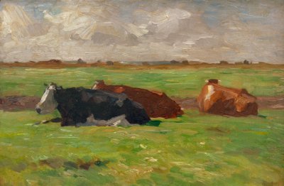 Yalancı inekler ile Kuzey Almanya yaz manzarası by Thomas Ludwig Herbst