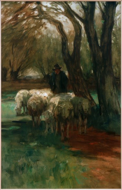 sürüsü ile çoban by Thomas Ludwig Herbst