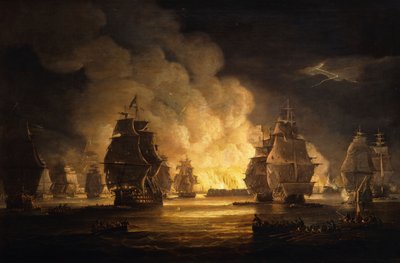 Cezayir Savaşı: Bombardıman, 1824 by Thomas Luny