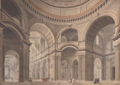 Aziz Paul Katedrali'nin içi by Thomas Malton the Younger