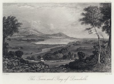 Dundalk Kasabası ve Körfezi (gravür) by Thomas Mann (after) Baynes