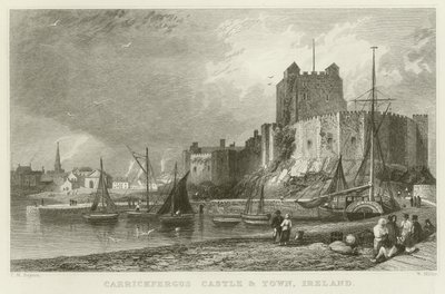 Carrickfergus Kalesi ve kasaba by Thomas Mann Baynes
