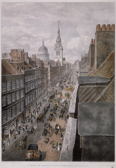 Cheapside, Londra, 1823 by Thomas Mann Baynes