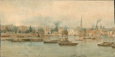 13 bölümden Thames Nehri, Kuzey Yakası Panoraması by Thomas Mann Baynes