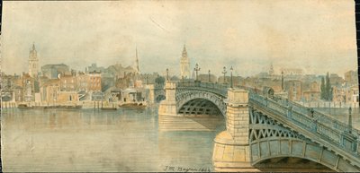 13 bölümden Thames Nehri, Kuzey Yakası Panoraması by Thomas Mann Baynes
