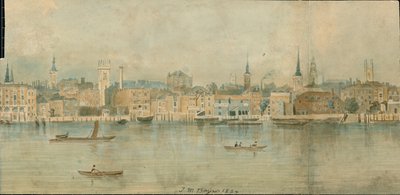 13 bölümden Thames Nehri, Kuzey Yakası Panoraması by Thomas Mann Baynes