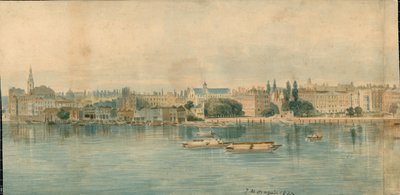 13 bölümden Thames Nehri, Kuzey Yakası Panoraması by Thomas Mann Baynes