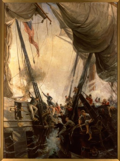 Shannon ve Chesapeake göğüs göğüse dövüşte, 1813 / Gem. 1895 by Thomas Marie Hemy