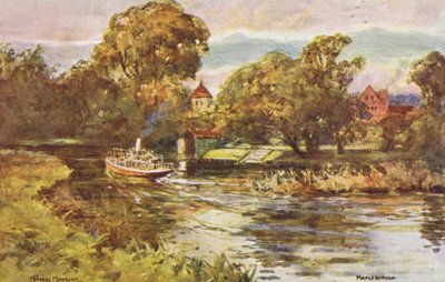 Thames Nehri: Mapledurham (renkli taş baskı) by Thomas Maybank