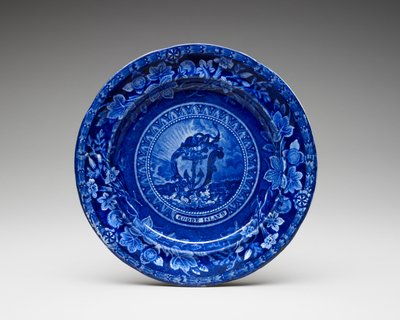 Plaka, ç. 1826-1835 (aktarma baskılı kurşun sırlı çanak çömlek) by Thomas Mayer