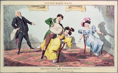 Living Made Easy: Prescription for scolding wives, J. Netherclift tarafından basılmıştır, pub. 1830 (baskı) by Thomas McLean