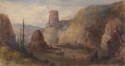 Fort ile Kayalık Manzara by Thomas Miles Richardson Sr.