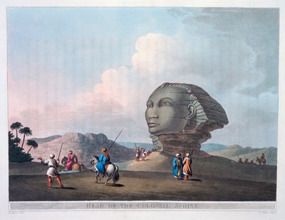 Devasa Sfenks Başkanı, Giza, Mısır, 1801 by Thomas Milton
