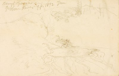 Gibbon Nehri üzerindeki Beryl Gayzeri, Yellowstone Parkı by Thomas Moran