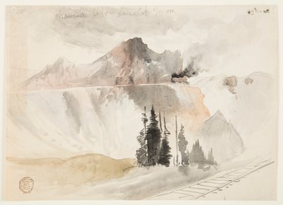 Zirvenin Altında Chama by Thomas Moran