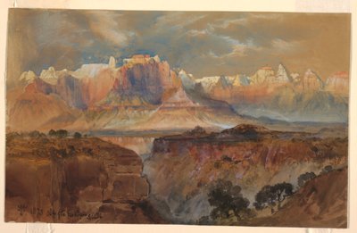 Çizim, Rio Virgin Kayalıkları, Güney Utah, 1873 by Thomas Moran
