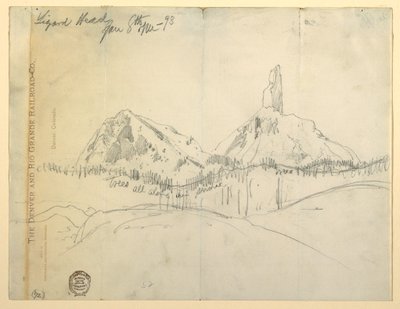 Çizim, Kertenkele Kafası, Colorado by Thomas Moran