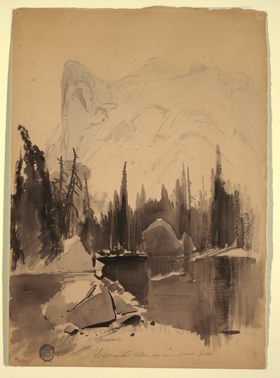 Çizim, Ayna Gölü, Yosemite, 1872 by Thomas Moran