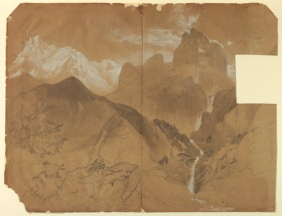 Çizim, Faido Geçidi Yakınları, İtalya, 1867 by Thomas Moran