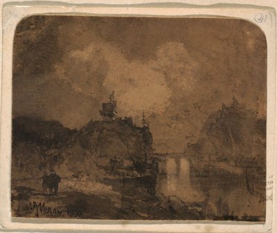 Çizim, Nehir Sahnesi, Büyük Kanyon, Colorado, 1870 by Thomas Moran