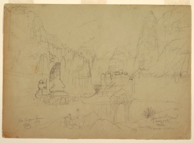 Çizim, Rio Virgin Kanyonu, Güney Utah, 1873 by Thomas Moran