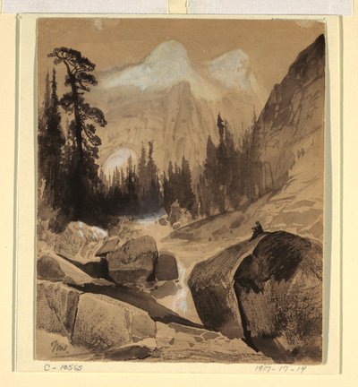 Çizim, Kuzey Kubbesi, Yosemite, Kaliforniya, 1872 by Thomas Moran