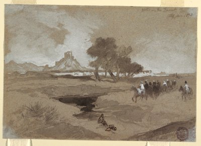 Çizim, Çölde Su Çukuru, Utah, 1873 by Thomas Moran
