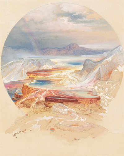 Minerva Teras, Yellowstone by Thomas Moran