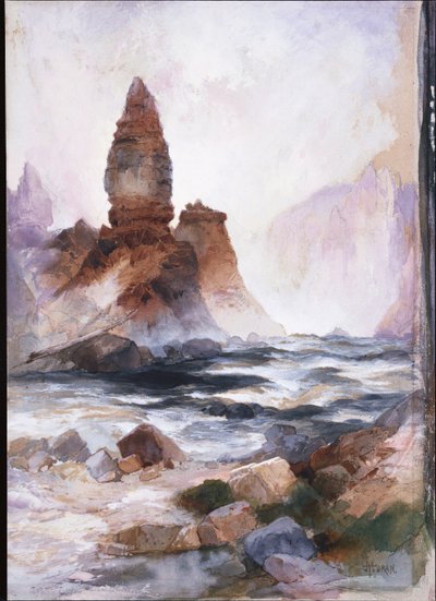 Kule Şelalesi ve Kükürt Kayası, Yellowstone by Thomas Moran
