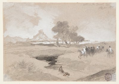 Çölde su birikintisi, Utah by Thomas Moran