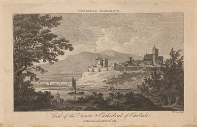 Kasaba ve Carlisle Katedrali'nin görünümü by Thomas Morris
