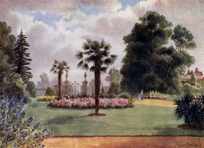Kew Bahçeleri: Palmiye Ağaçları ve Ana Kapı (renkli taş) by Thomas Mower Martin