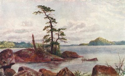 Muskoka Gölü, Kuzey Ontario (renkli lito) by Thomas Mower Martin
