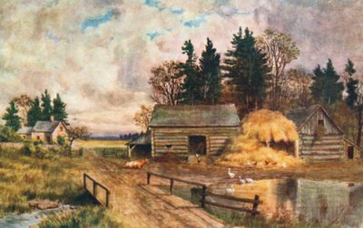 Eski Moda Çiftlik, New Brunswick (renkli lito) by Thomas Mower Martin