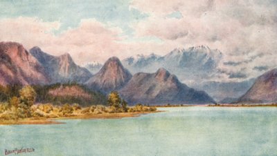 Pitt Nehri ve Altın Kulak Dağları (renkli lito) by Thomas Mower Martin