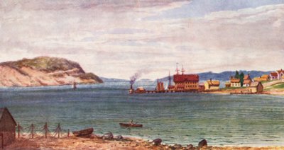 Port Hawkesbury, Canso Boğazı üzerinde, Cape Breton (renkli litografi) by Thomas Mower Martin