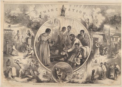 Siyahların Kurtuluşu - Harpers Weekly'den Geçmiş ve Gelecek, 24 Ocak 1863. by Thomas Nast