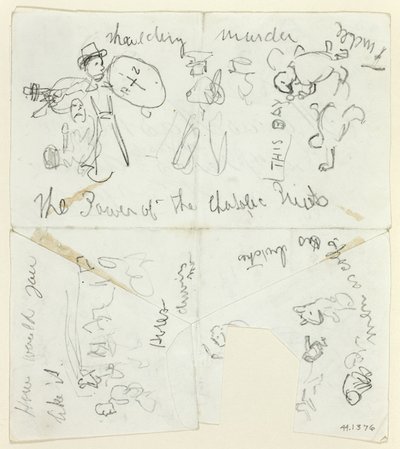 Eskiz Sayfası: Katolik Rahiplerin Gücü (recto); Eskiz Sayfası (verso) by Thomas Nast